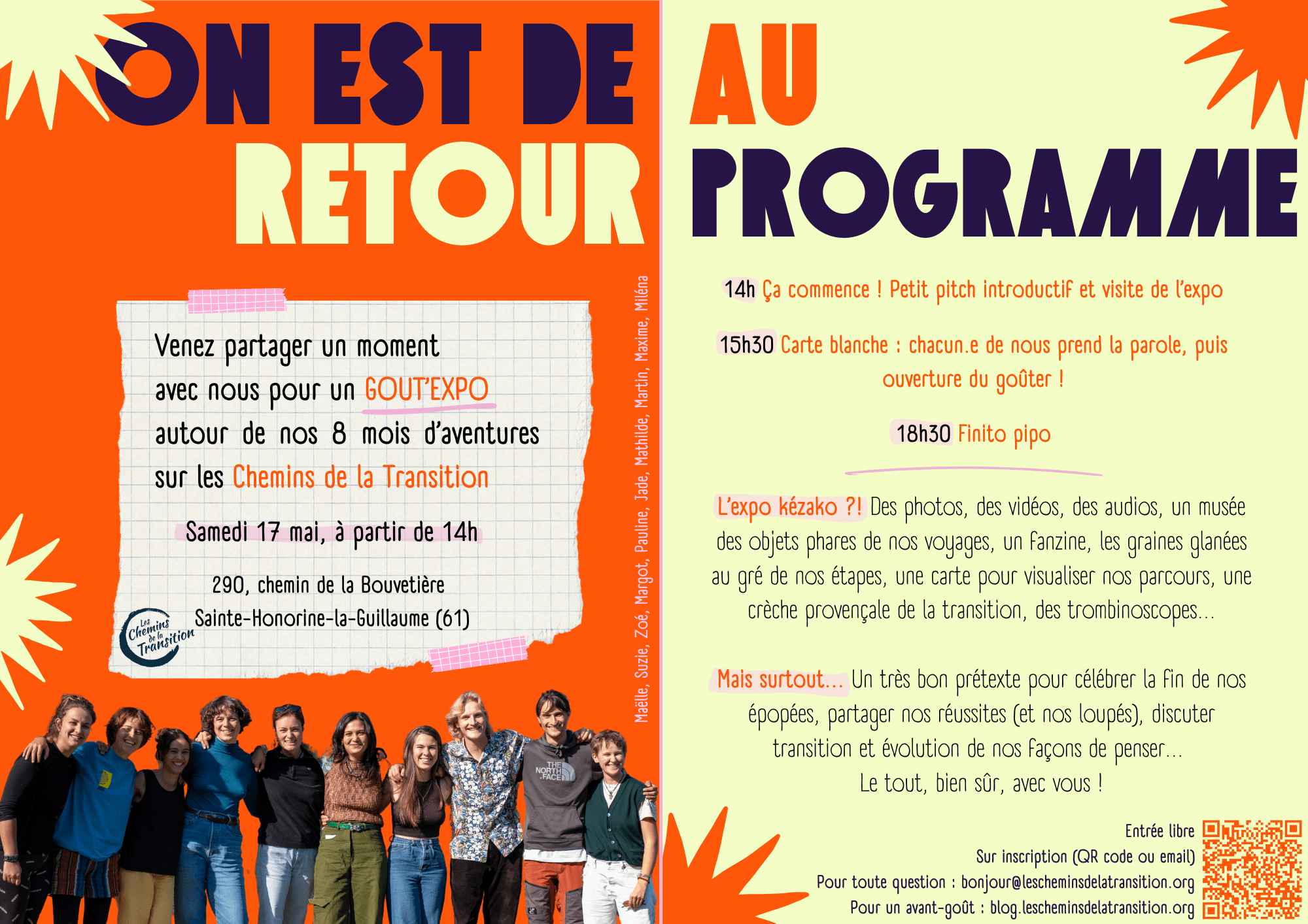 Rendez-vous au Gout'Expo des volontaires des Chemins le samedi 17 mai, dans le bocage ornais !