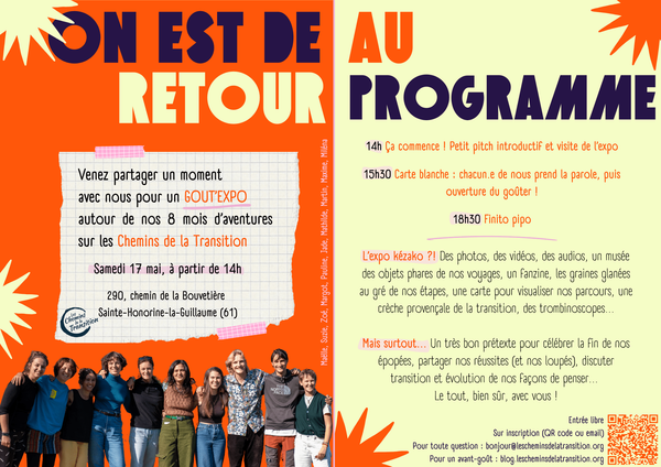 Rendez-vous au Gout'Expo des volontaires des Chemins le samedi 17 mai, dans le bocage ornais !